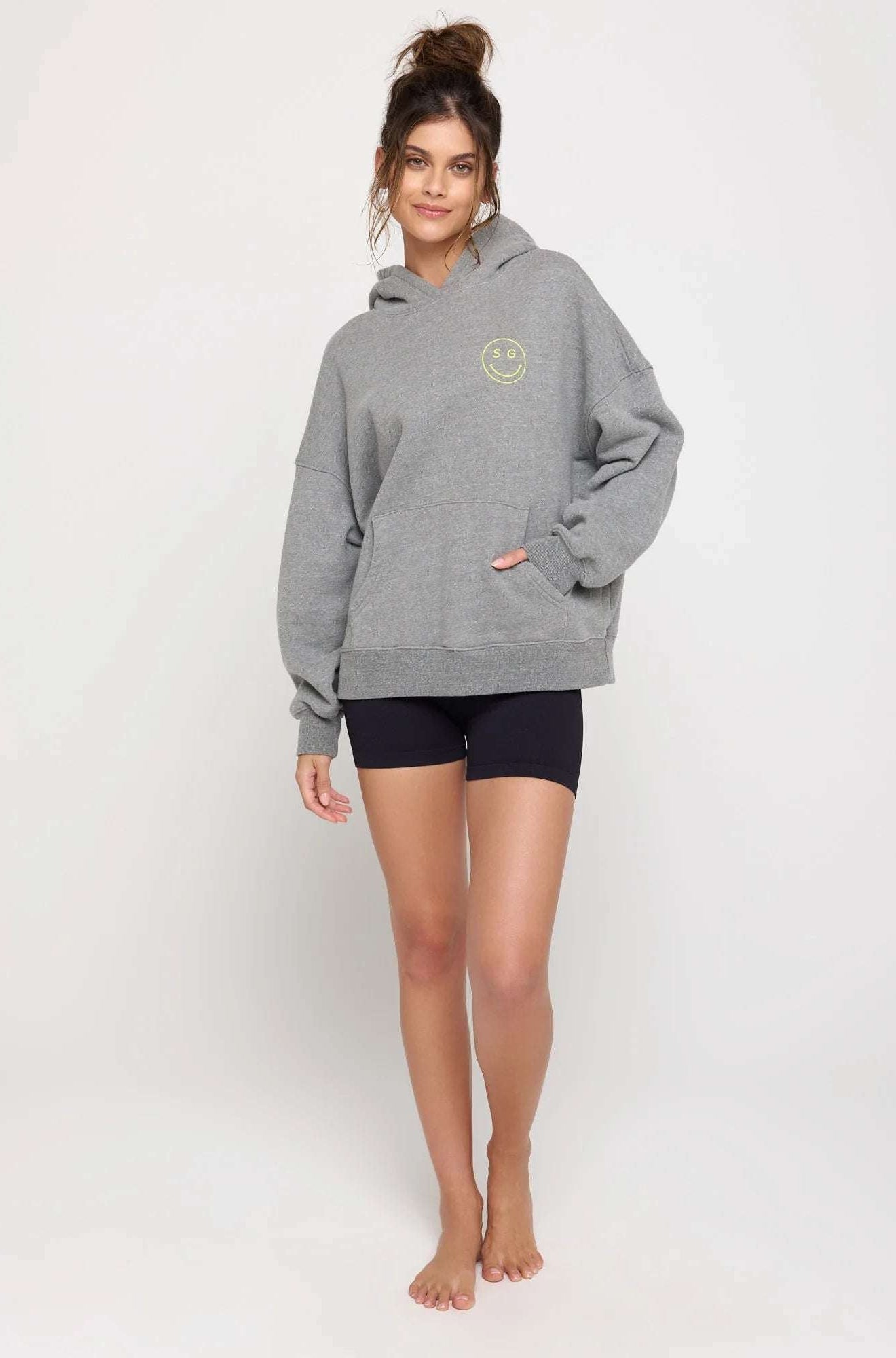 Shop Spiritual Gangster Spiritual Gangster SG Smiley Easy Hoodie Hooded Sweatshirt for women – premium loungewear and festival fashion at Spoiled Brat