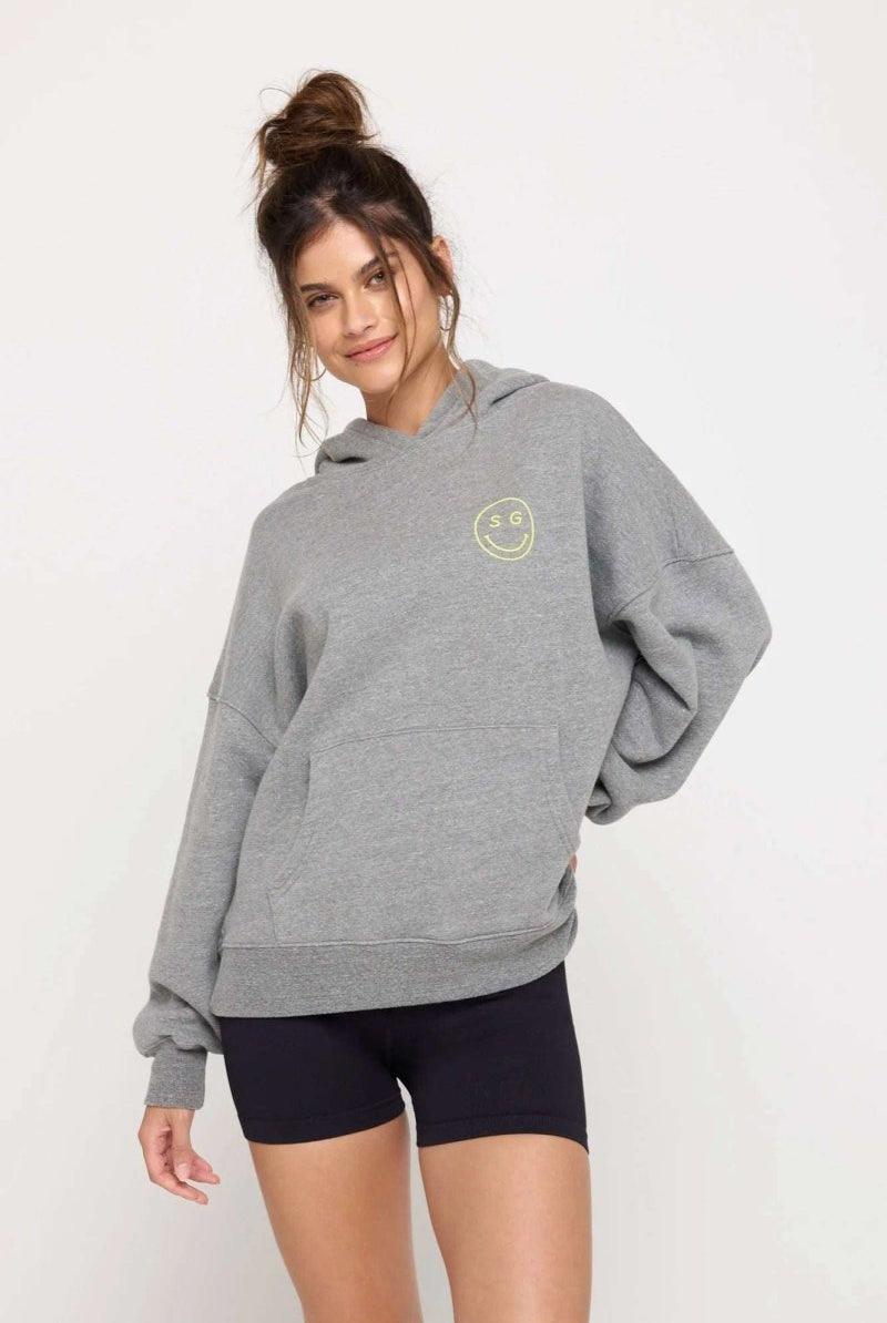 Shop Spiritual Gangster Spiritual Gangster SG Smiley Easy Hoodie Hooded Sweatshirt for women – premium loungewear and festival fashion at Spoiled Brat