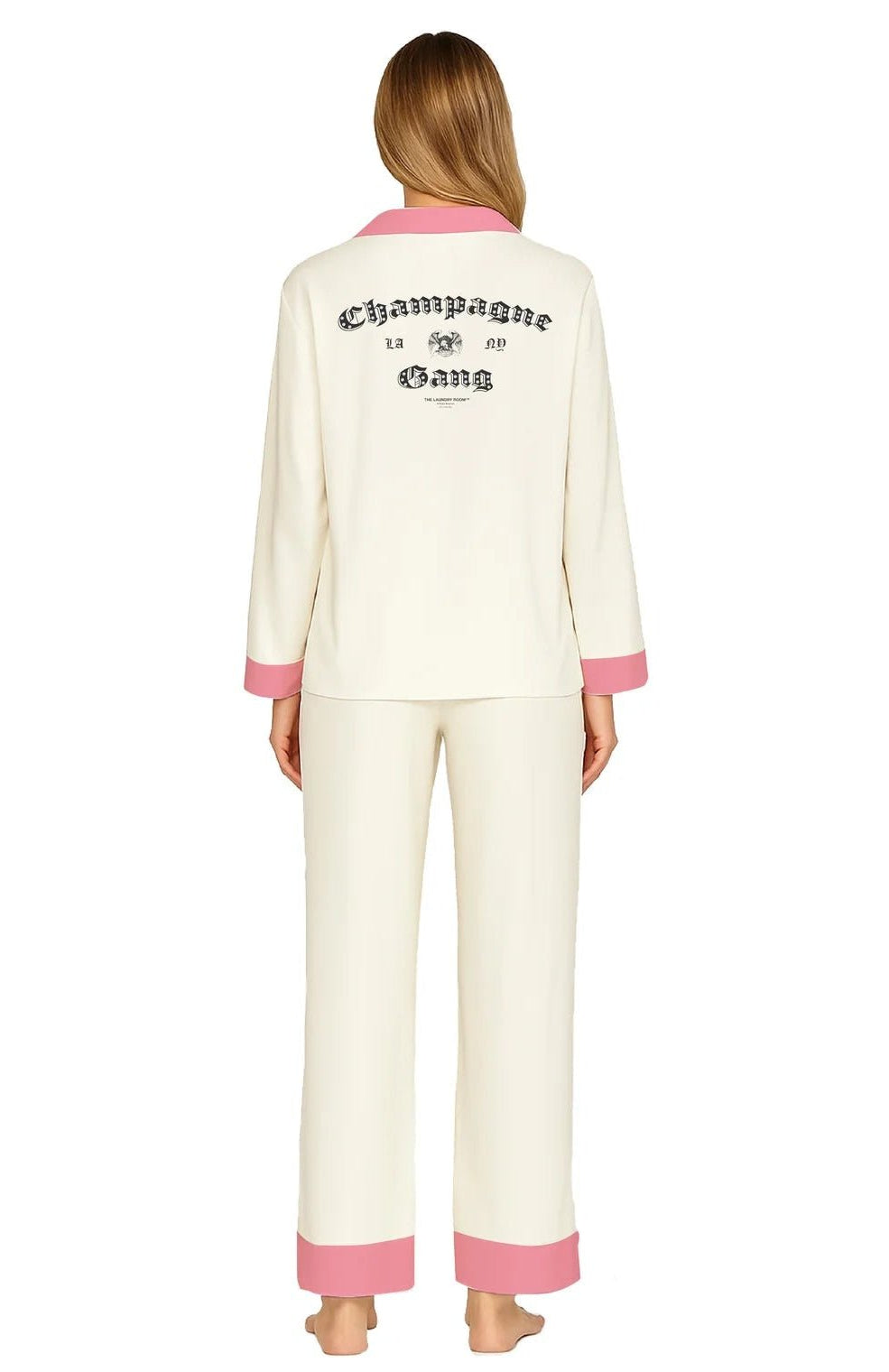 Shop The Laundry Room The Laundry Room Champagne Gang - Silky PJ Set Pyjamas for women – premium loungewear and festival fashion at Spoiled Brat