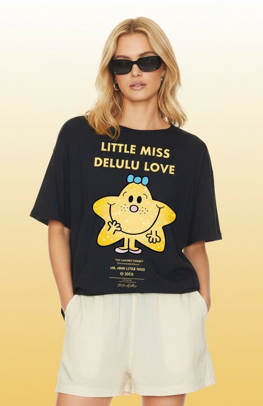 Shop The Laundry Room The Laundry Room Little Miss Delulu Love Oversized Tee T-Shirt for women – premium loungewear and festival fashion at Spoiled Brat