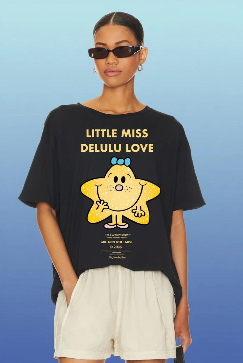 Shop The Laundry Room The Laundry Room Little Miss Delulu Love Oversized Tee T-Shirt for women – premium loungewear and festival fashion at Spoiled Brat