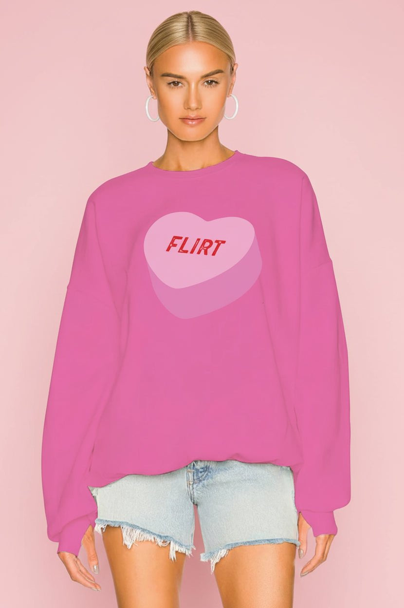 Shop The Laundry Room The Laundry Room Sweethearts Flirt Sweater Jumper for women – premium loungewear and festival fashion at Spoiled Brat