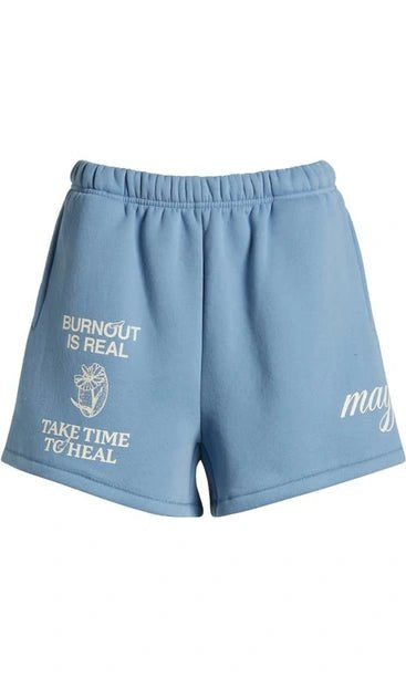 Shop The Mayfair Group Mayfair Burnout Is Real Sweatshorts Shorts for women – premium loungewear and festival fashion at Spoiled Brat