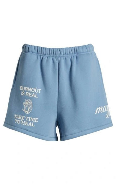 Shop The Mayfair Group Mayfair Burnout Is Real Sweatshorts Shorts for women – premium loungewear and festival fashion at Spoiled Brat