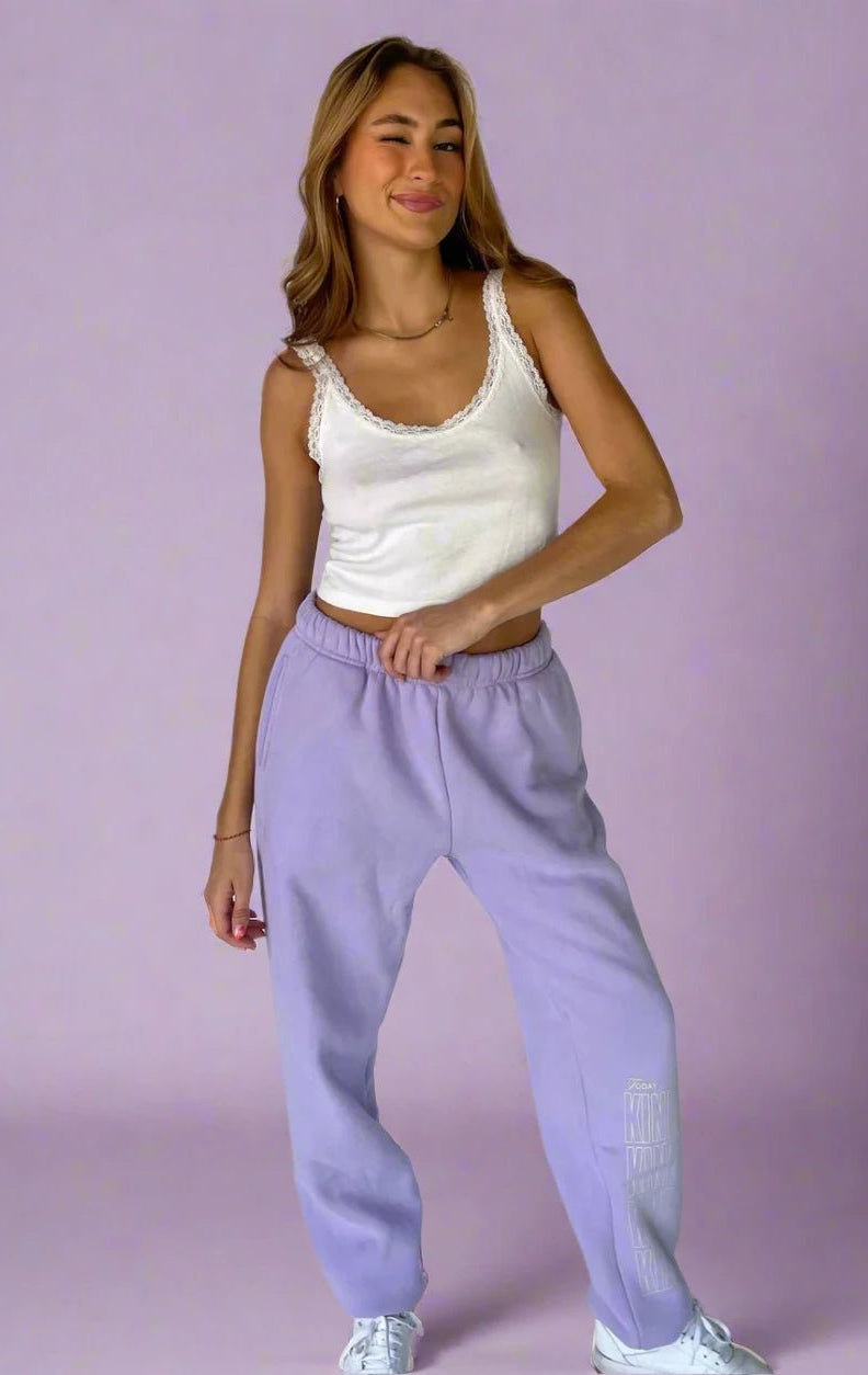 Shop The Mayfair Group Mayfair Choose Kindness Sweatpants as seen on Catherine Tyldesley Sweatpants for women – premium loungewear and festival fashion at Spoiled Brat