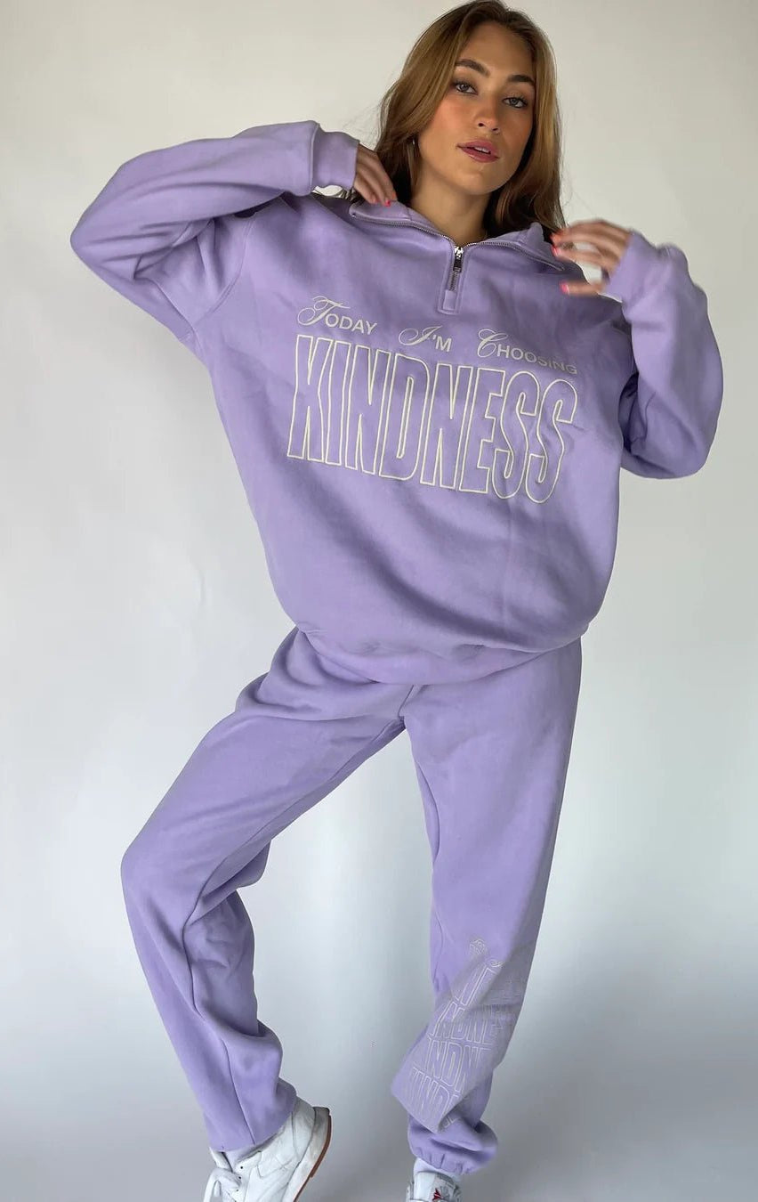 Shop The Mayfair Group Mayfair Choose Kindness Sweatpants as seen on Catherine Tyldesley Sweatpants for women – premium loungewear and festival fashion at Spoiled Brat