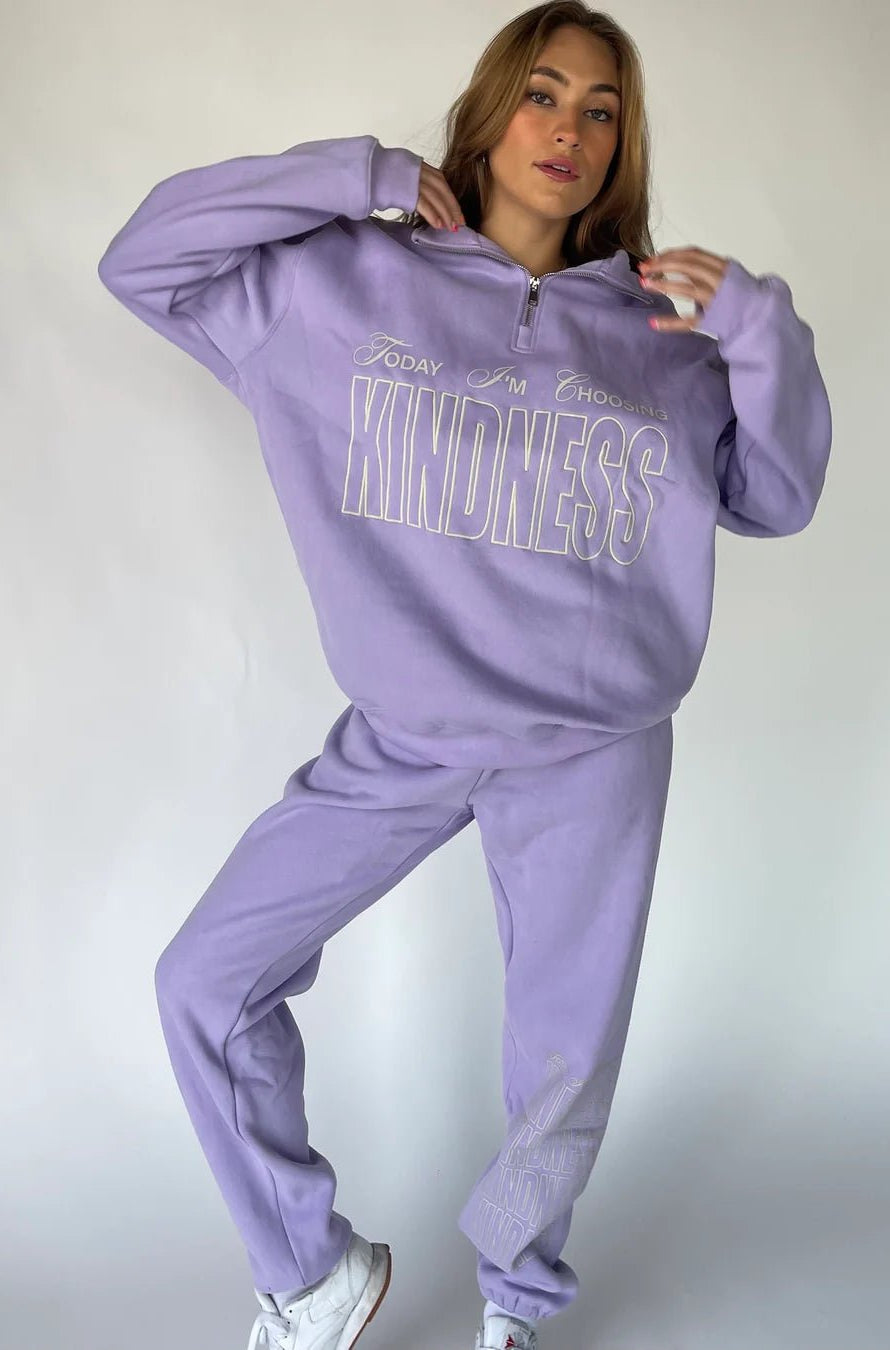 Shop The Mayfair Group Mayfair Choose Kindness Sweatpants as seen on Catherine Tyldesley Sweatpants for women – premium loungewear and festival fashion at Spoiled Brat