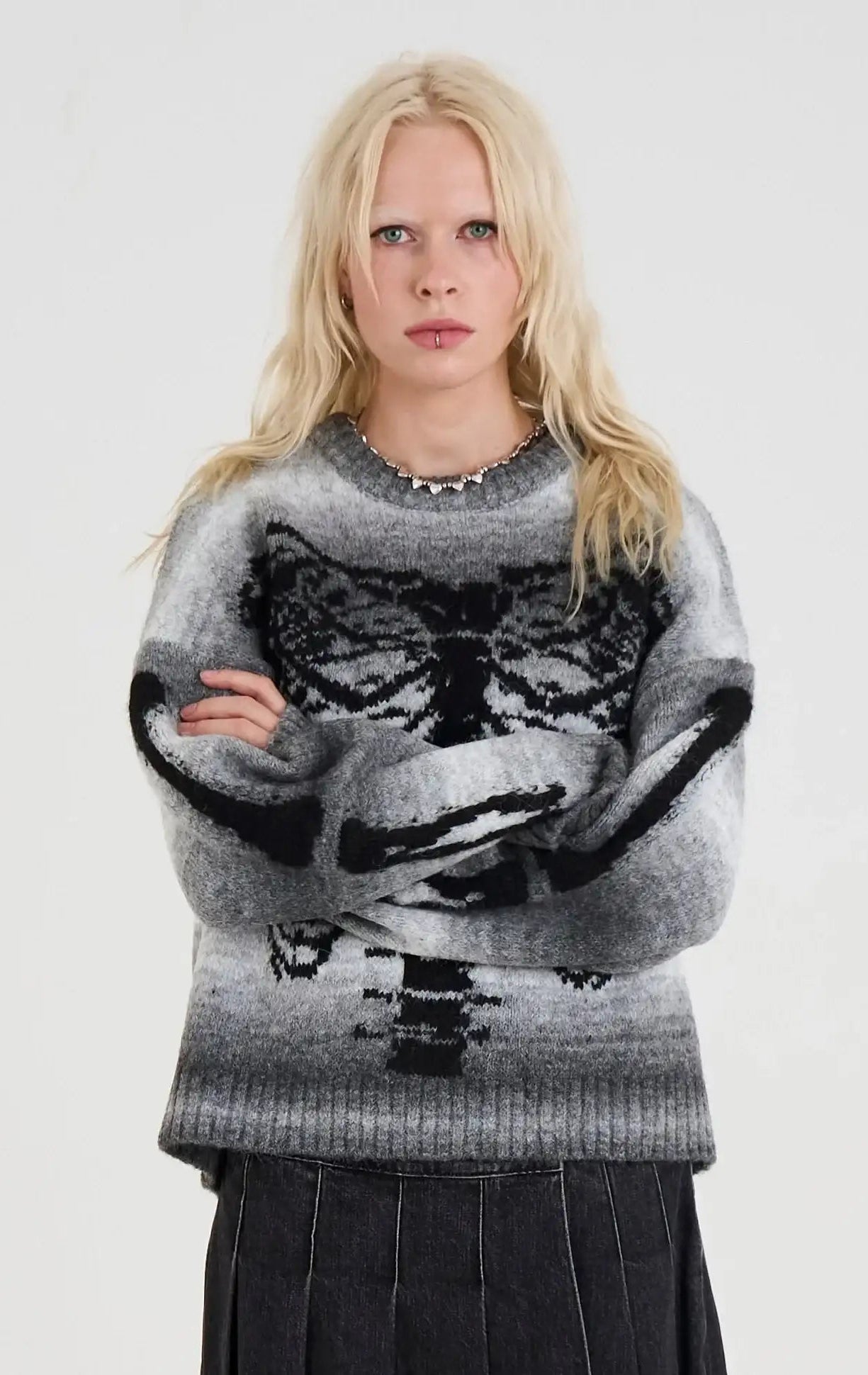 Shop The Ragged Priest The Ragged Priest Bare Spacedye Skeleton Knit Jumper Jumper for women – premium loungewear and festival fashion at Spoiled Brat
