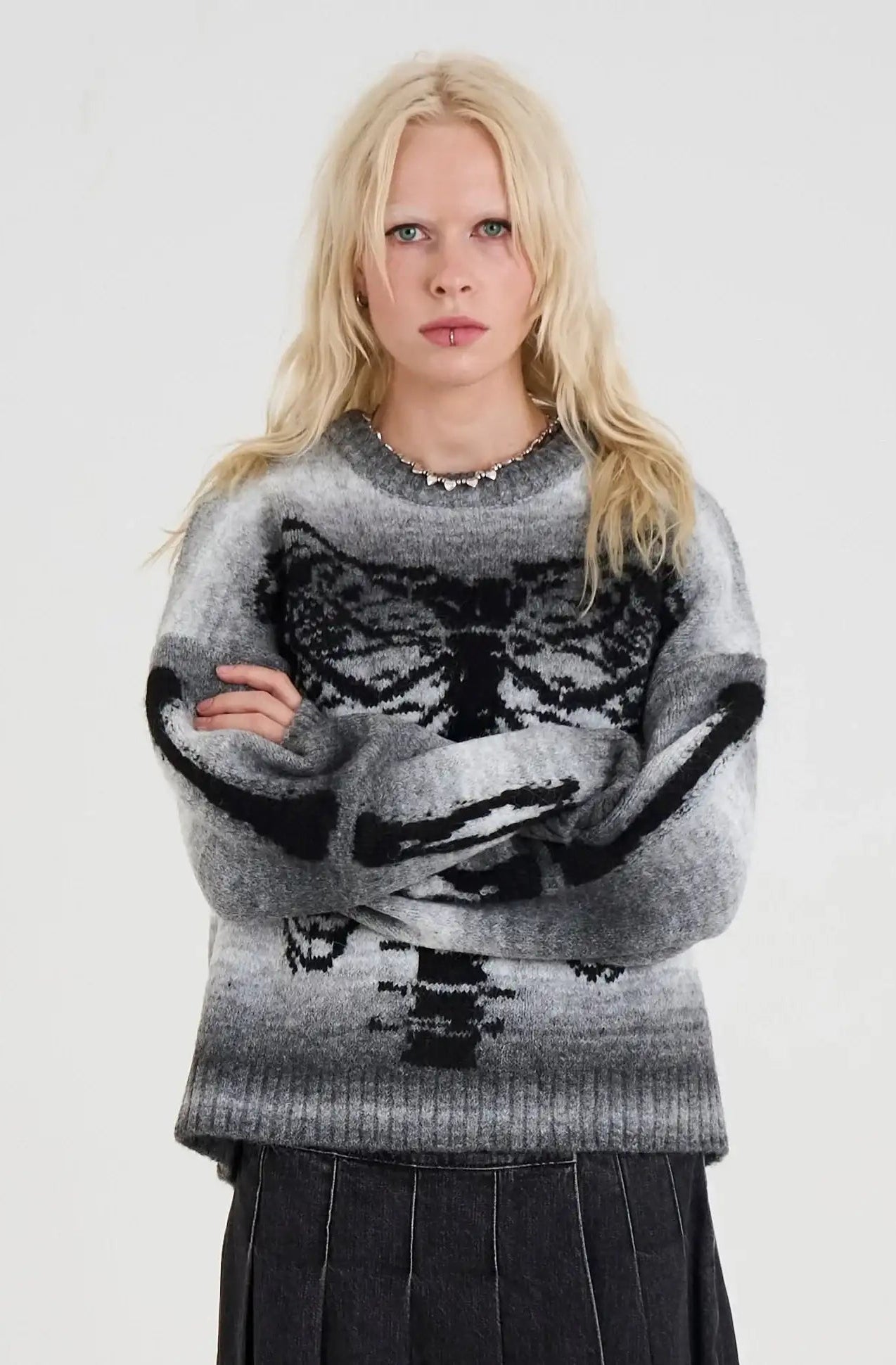 Shop The Ragged Priest The Ragged Priest Bare Spacedye Skeleton Knit Jumper Jumper for women – premium loungewear and festival fashion at Spoiled Brat
