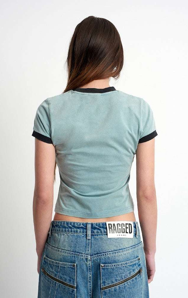 Shop The Ragged Priest The Ragged Priest Blur Baby Tee Top for women – premium loungewear and festival fashion at Spoiled Brat