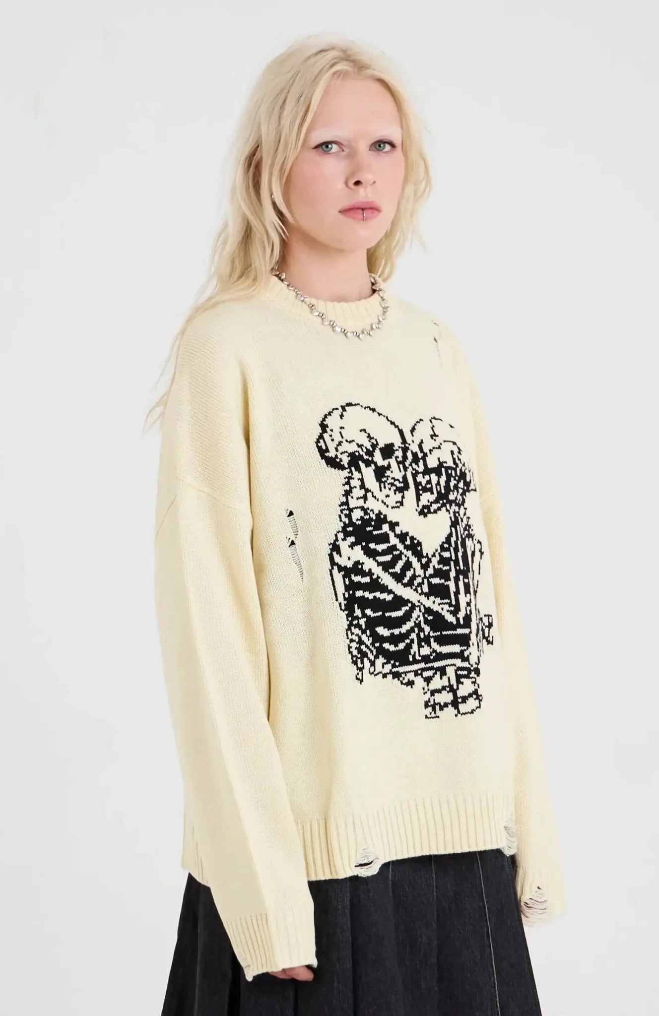 Shop The Ragged Priest The Ragged Priest Everlasting Skeleton Knit Jumper Jumper for women – premium loungewear and festival fashion at Spoiled Brat