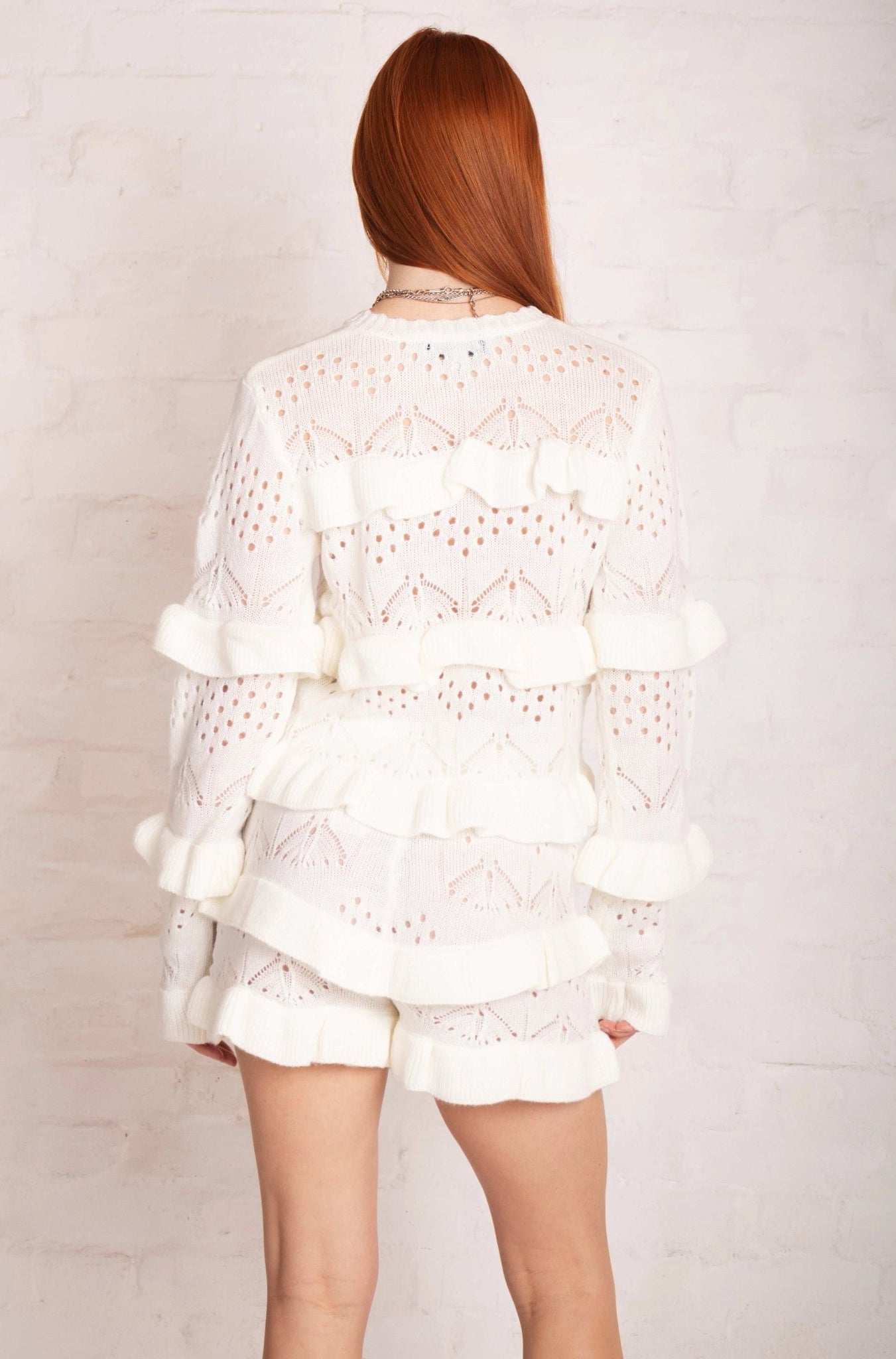 Shop The Ragged Priest The Ragged Priest Gentle Pointelle Frill Shorts Shorts for women – premium loungewear and festival fashion at Spoiled Brat