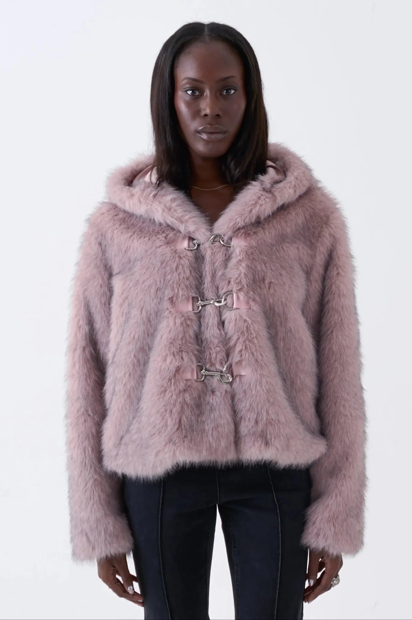 Shop The Ragged Priest The Ragged Priest Julia Pink Faux Fur Coat Jacket for women – premium loungewear and festival fashion at Spoiled Brat