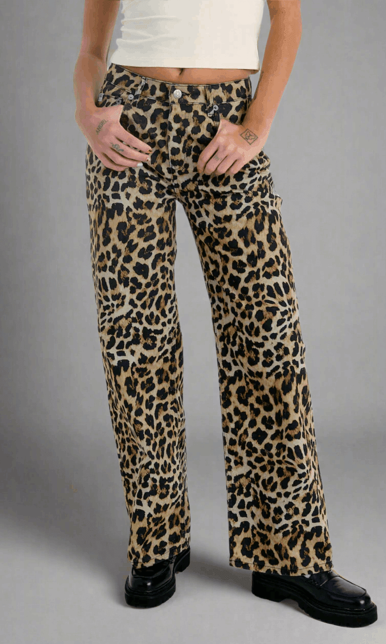 Shop The Ragged Priest The Ragged Priest Leopard Wash Release Jeans Boyfriend Jeans for women – premium loungewear and festival fashion at Spoiled Brat
