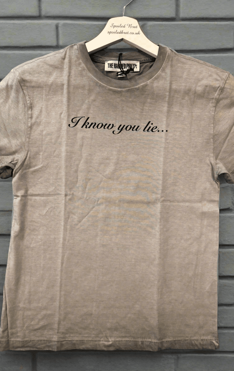 Shop The Ragged Priest The Ragged Priest Liar Slogan Tee T-Shirt for women – premium loungewear and festival fashion at Spoiled Brat