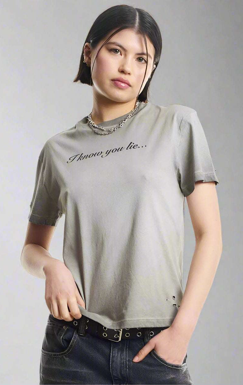 Shop The Ragged Priest The Ragged Priest Liar Slogan Tee T-Shirt for women – premium loungewear and festival fashion at Spoiled Brat