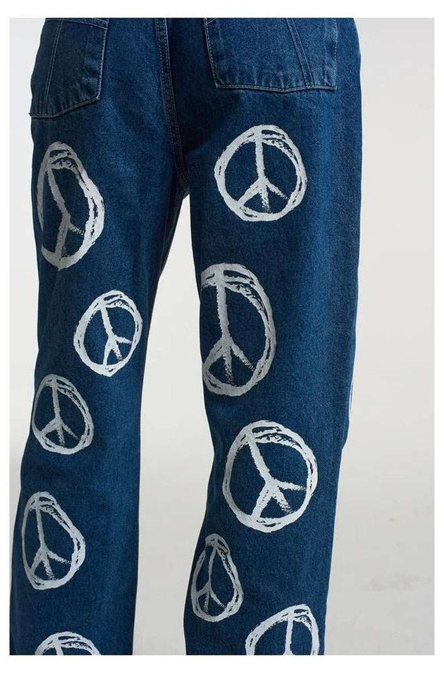 The Ragged Priest Peace Printed Dad Jeans as seen on Chloe Sims Boyfriend Jeans by The Ragged Priest as seen on celebrities
