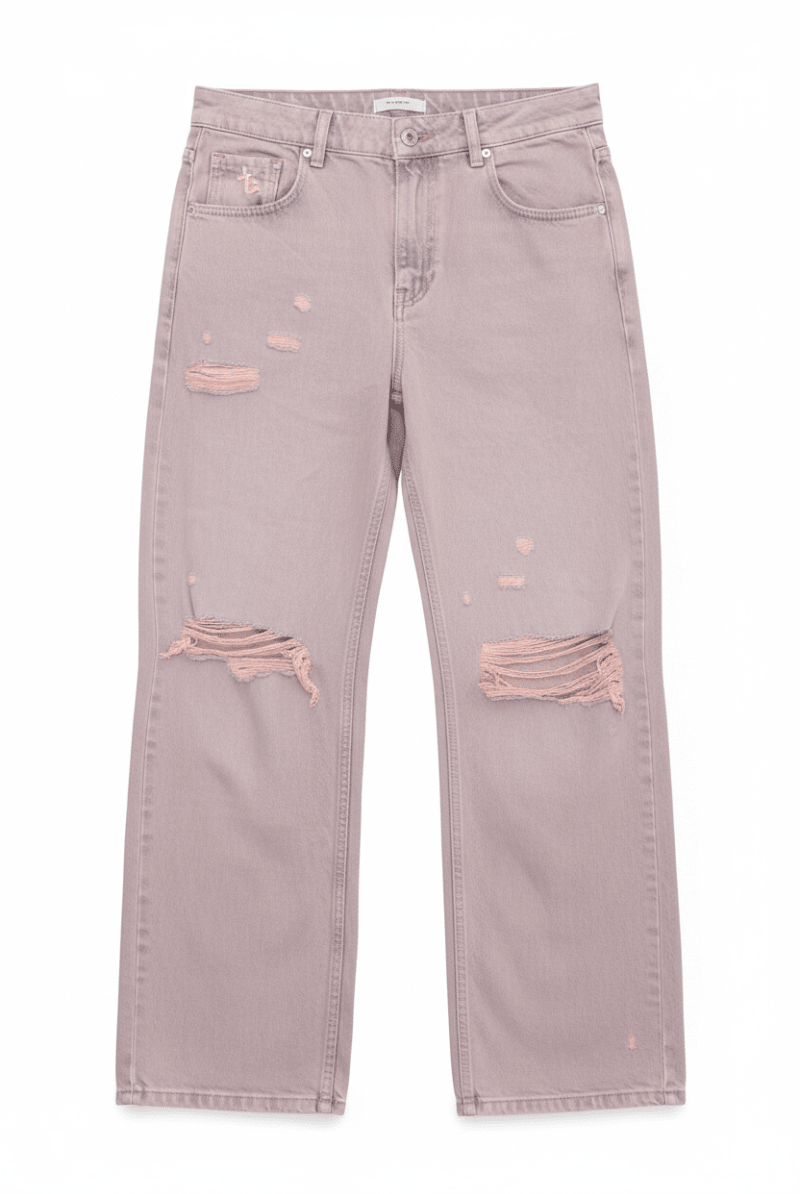 Shop The Ragged Priest The Ragged Priest Pink Wash Distressed Release Jeans Boyfriend Jeans for women – premium loungewear and festival fashion at Spoiled Brat