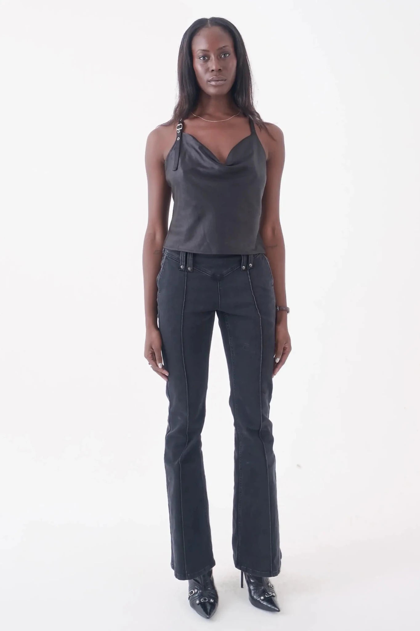 Shop The Ragged Priest The Ragged Priest Raven Satin Chain Cami Top Cami Top for women – premium loungewear and festival fashion at Spoiled Brat