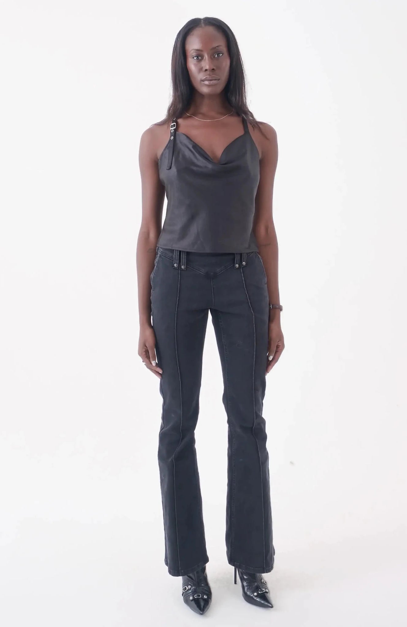 Shop The Ragged Priest The Ragged Priest Raven Satin Chain Cami Top Cami Top for women – premium loungewear and festival fashion at Spoiled Brat