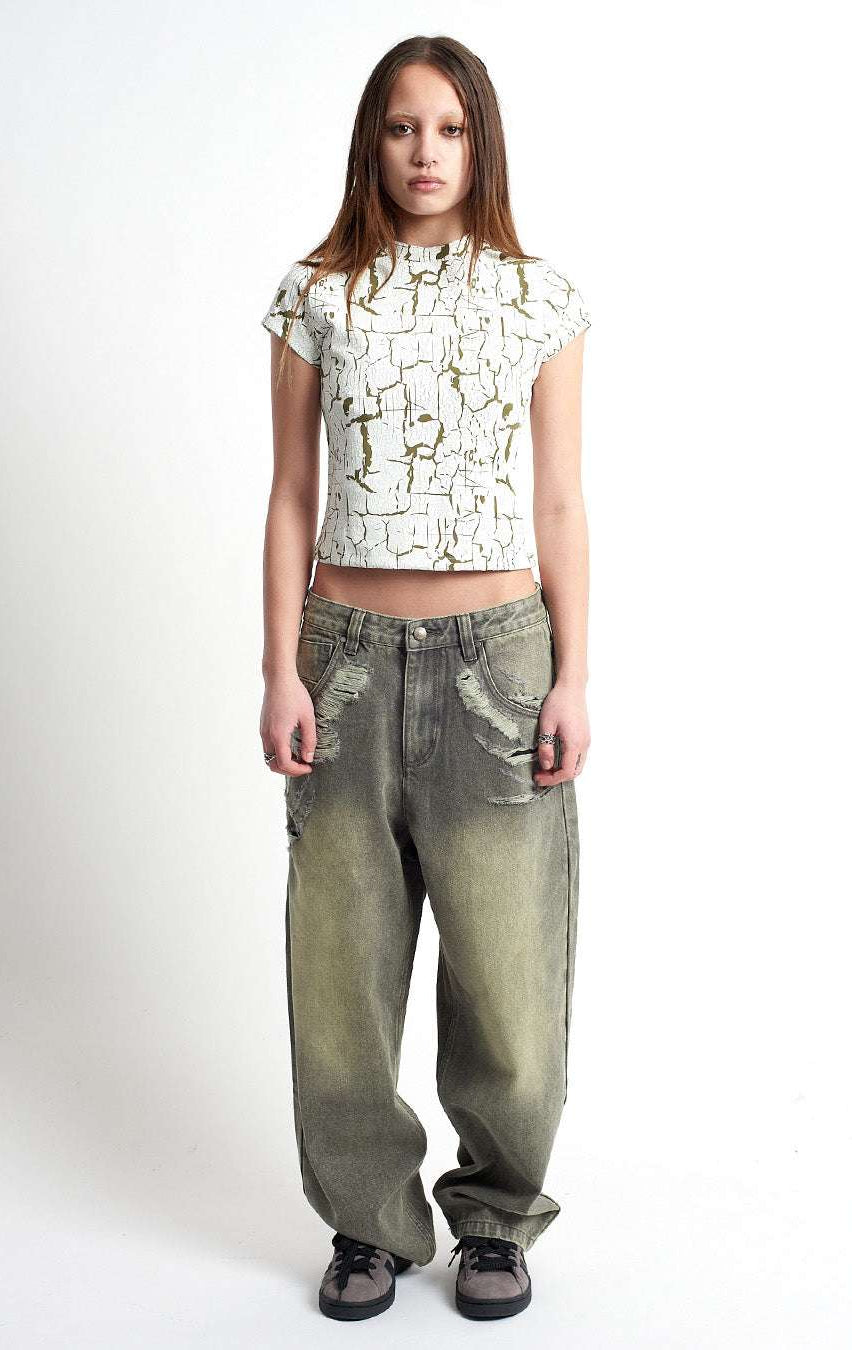 Shop The Ragged Priest The Ragged Priest Rift Baby Tee Top for women – premium loungewear and festival fashion at Spoiled Brat