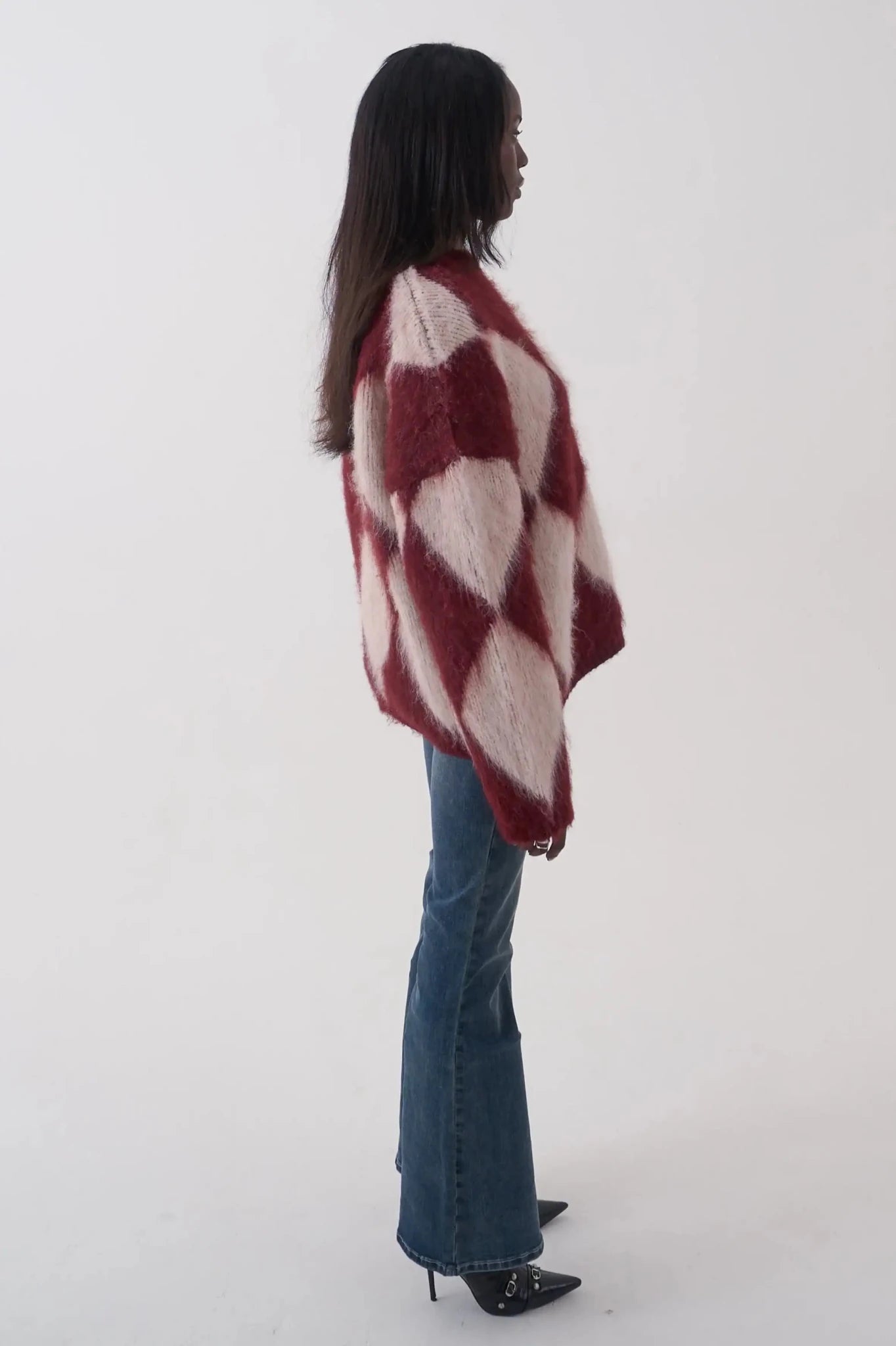 Shop The Ragged Priest The Ragged Priest Rook Oversized Diamond Knit Jumper Jumper for women – premium loungewear and festival fashion at Spoiled Brat