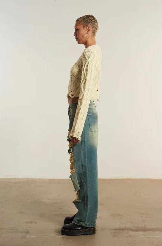 The Ragged Priest Saint Zip Cable Knit Jumper - Spoiled Brat