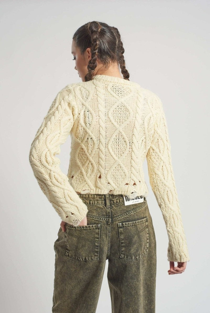 Shop The Ragged Priest The Ragged Priest Saint Zip Cable Knit Jumper Knit Jumper for women – premium loungewear and festival fashion at Spoiled Brat