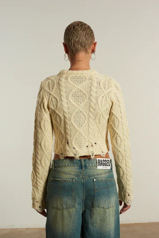 Shop The Ragged Priest The Ragged Priest Saint Zip Cable Knit Jumper Knit Jumper for women – premium loungewear and festival fashion at Spoiled Brat