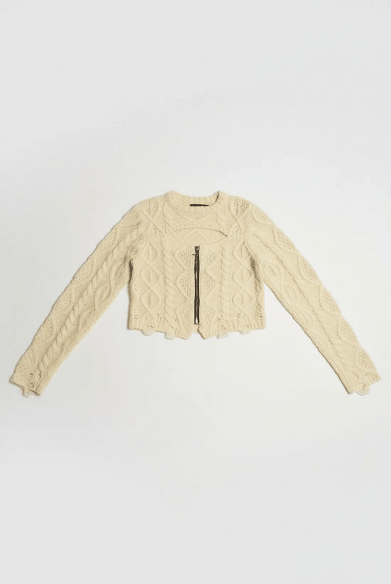 Shop The Ragged Priest The Ragged Priest Saint Zip Cable Knit Jumper Knit Jumper for women – premium loungewear and festival fashion at Spoiled Brat