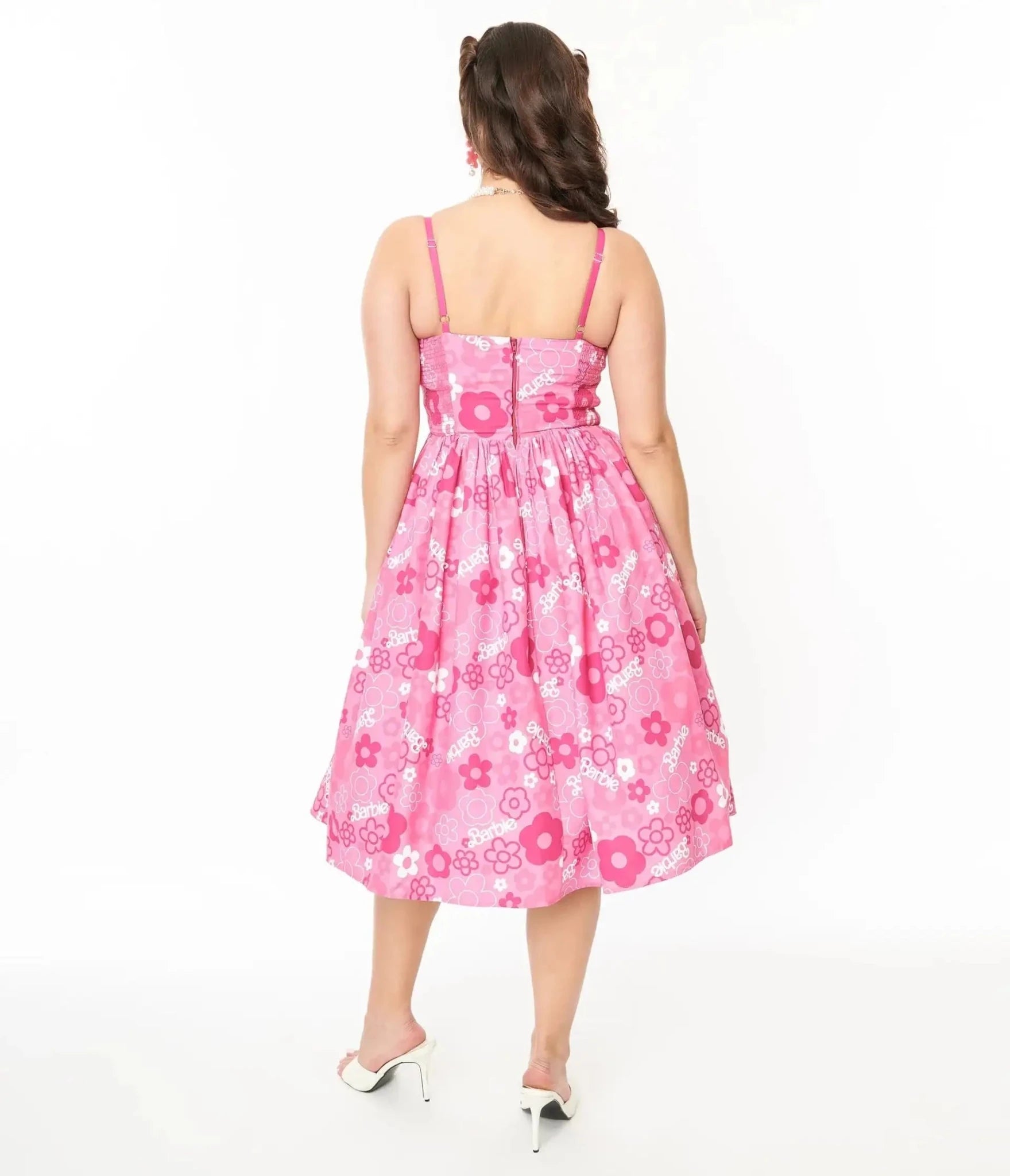 Shop Unique Vintage Barbie X Unique Vintage Pink Barbie Print Swing Dress Dress for women – premium loungewear and festival fashion at Spoiled Brat