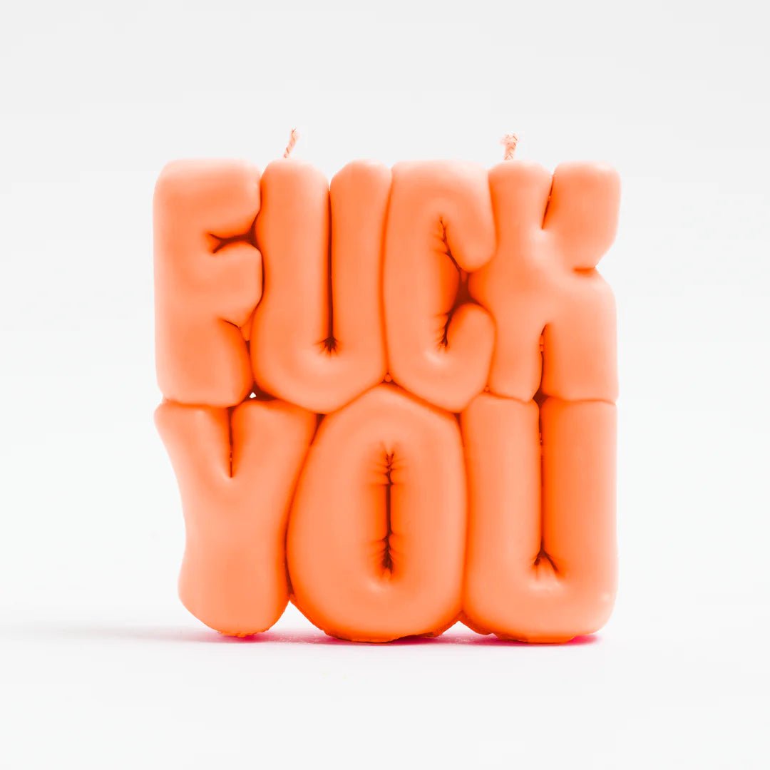 Wavey Casa FUCK You Orange Puffer Candle by Wavey Casa – Candles – Orange | Spoiled Brat UK