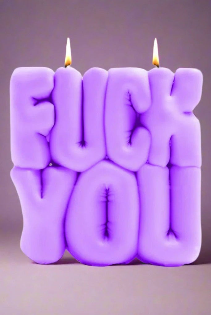 Shop Wavey Casa Wavey Casa FUCK You Purple Puffer Candle Candles for women – premium loungewear and festival fashion at Spoiled Brat