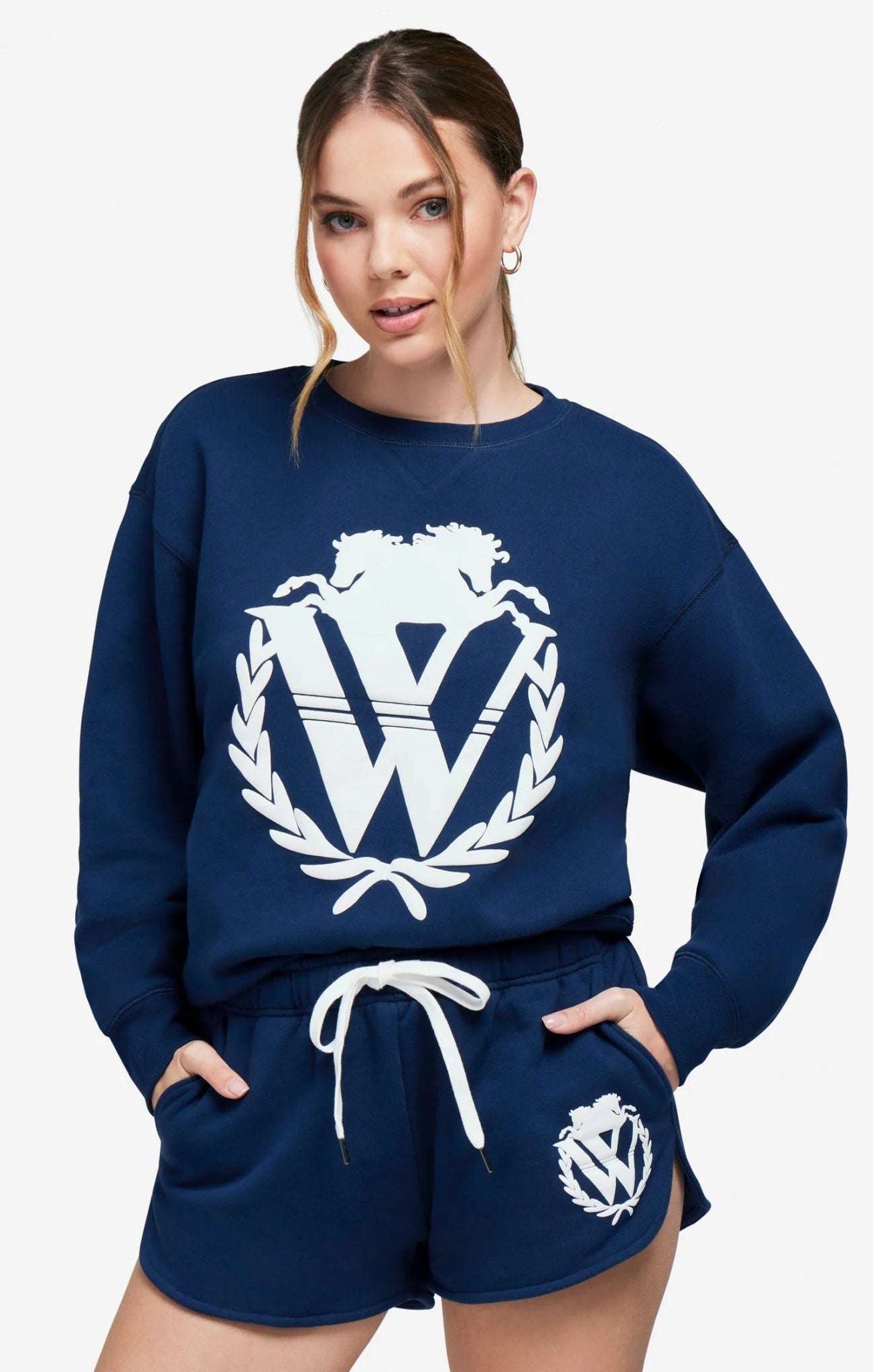 Shop Wildfox Wildfox 90s Crest Cody Sweatshirt Jumper for women – premium loungewear and festival fashion at Spoiled Brat