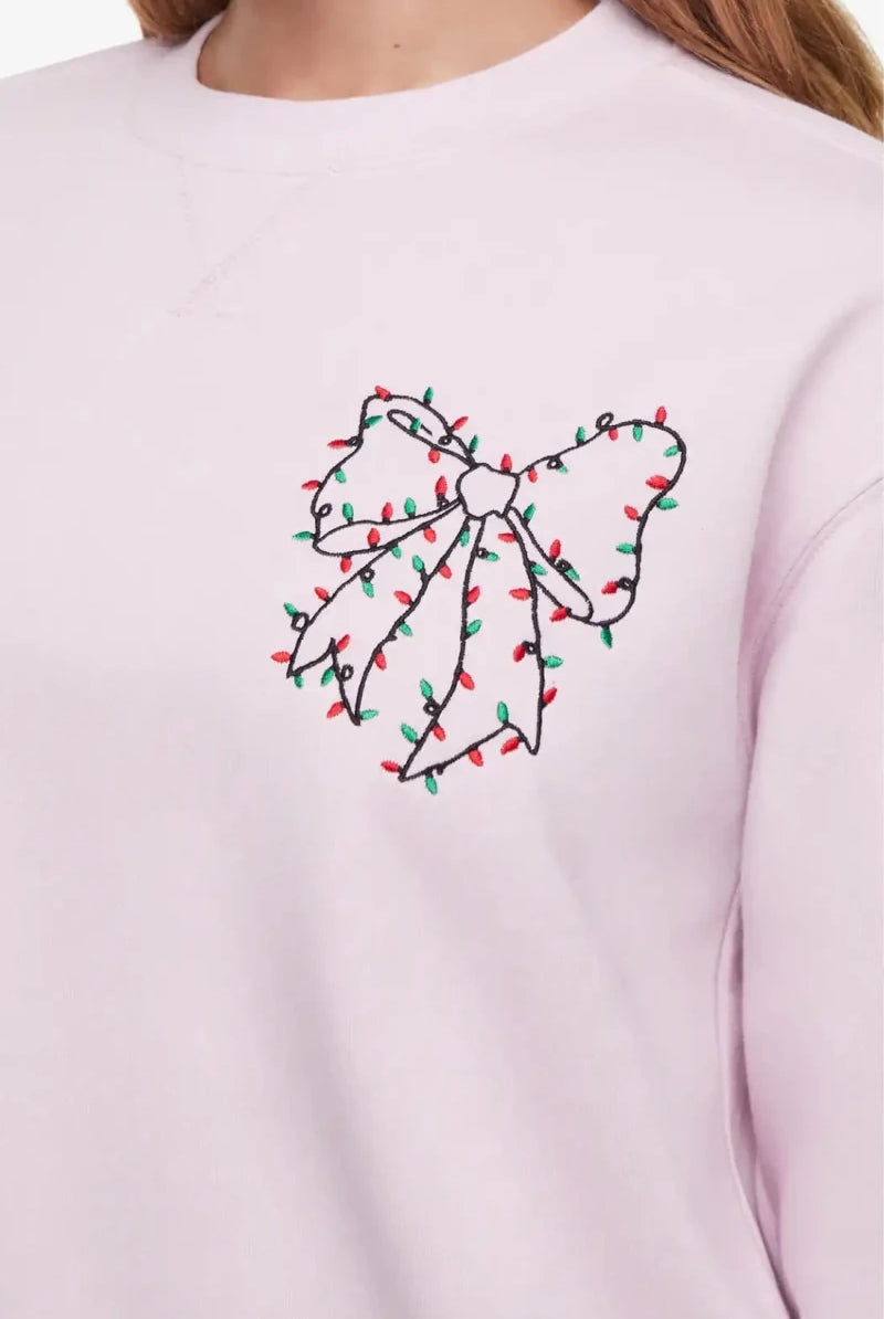 Shop Wildfox Wildfox Christmas Bow Charlie Sweatshirt Hooded Sweatshirt for women – premium loungewear and festival fashion at Spoiled Brat