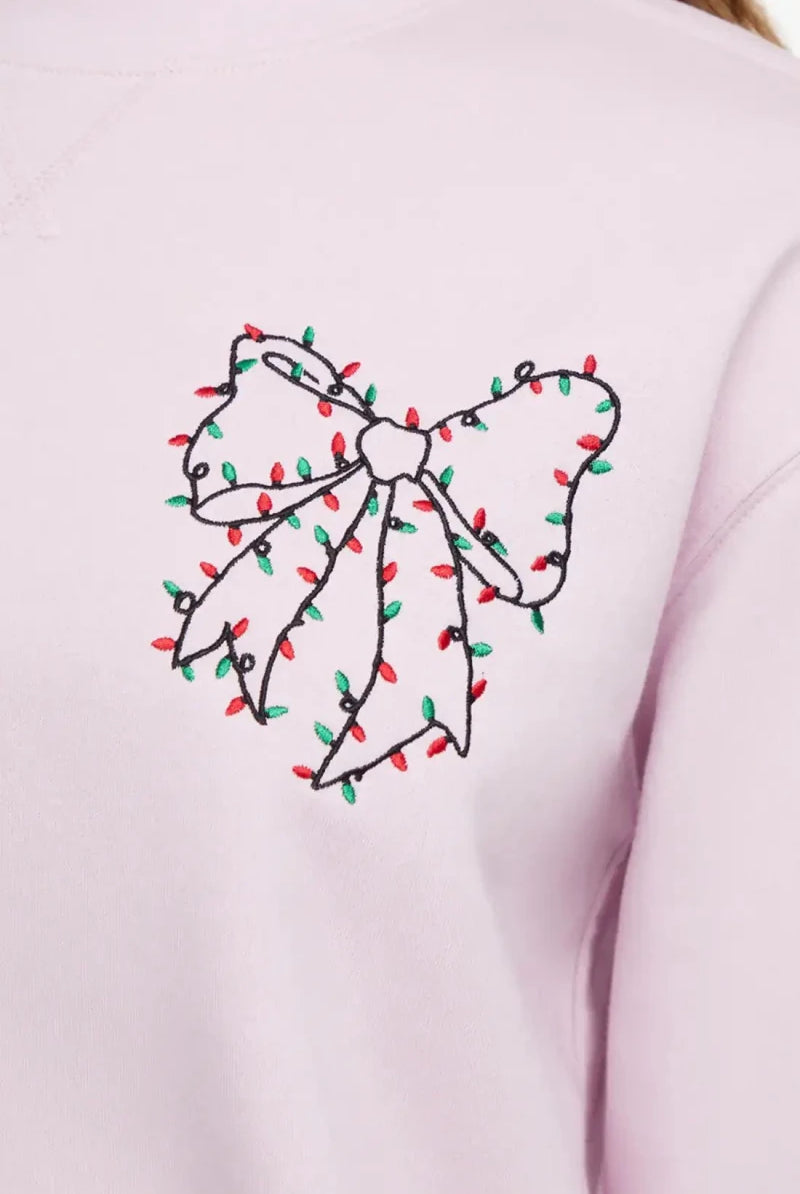 Shop Wildfox Wildfox Christmas Bow Charlie Sweatshirt Hooded Sweatshirt for women – premium loungewear and festival fashion at Spoiled Brat