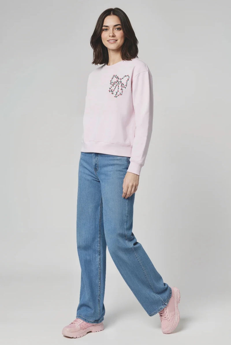 Shop Wildfox Wildfox Christmas Bow Charlie Sweatshirt Hooded Sweatshirt for women – premium loungewear and festival fashion at Spoiled Brat
