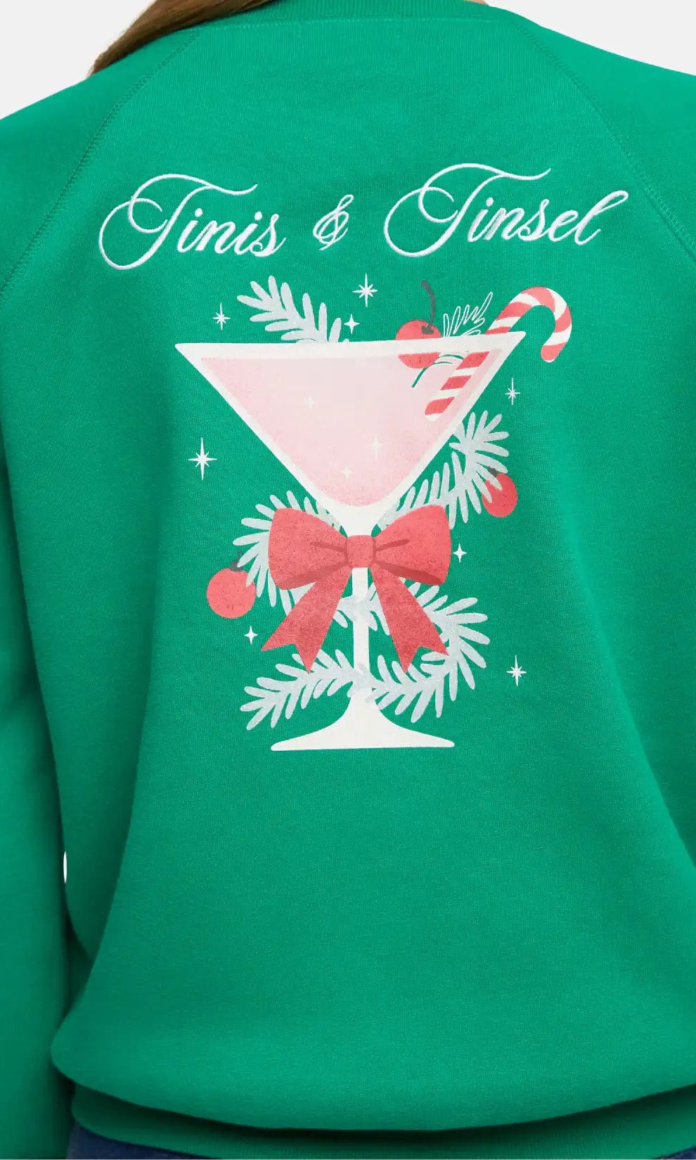 Wildfox Christmas Tinis & Tinsel Keely Raglan Sweatshirt - Spoiled Brat