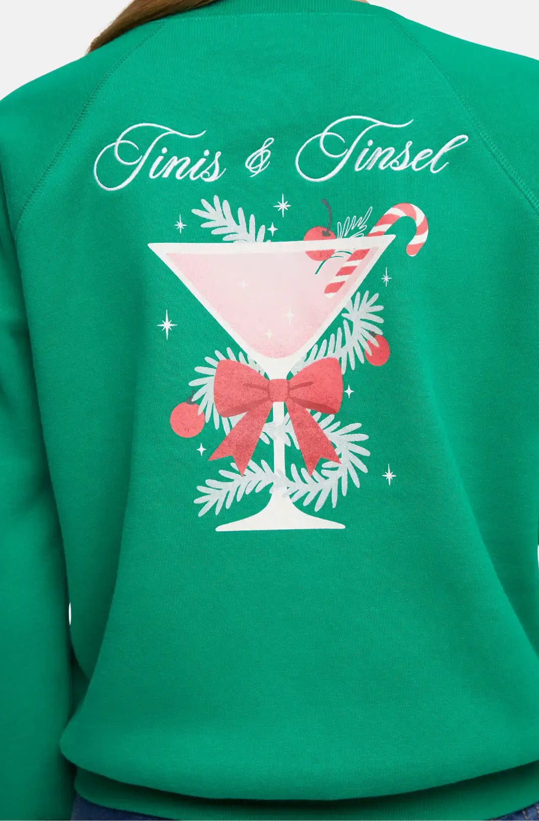 Wildfox Christmas Tinis & Tinsel Keely Raglan Sweatshirt - Spoiled Brat