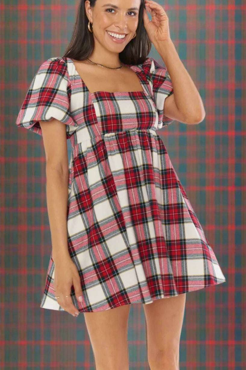 Shop Show Me Your Mumu Show Me Your Mumu Smitten Tartan Babydoll Dress Party Dress for women – premium loungewear and festival fashion at Spoiled Brat