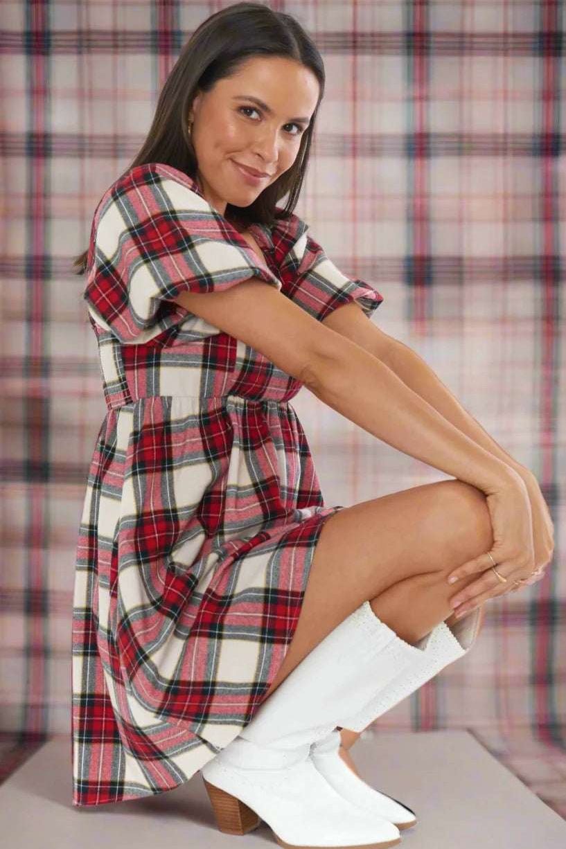 Shop Show Me Your Mumu Show Me Your Mumu Smitten Tartan Babydoll Dress Party Dress for women – premium loungewear and festival fashion at Spoiled Brat