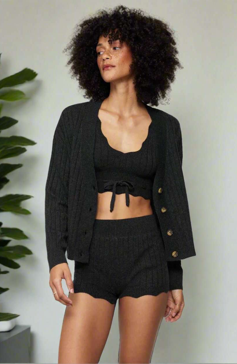 Shop Spiritual Gangster Spiritual Gangster Hudson Pointelle Cardigan Cardigan for women – premium loungewear and festival fashion at Spoiled Brat