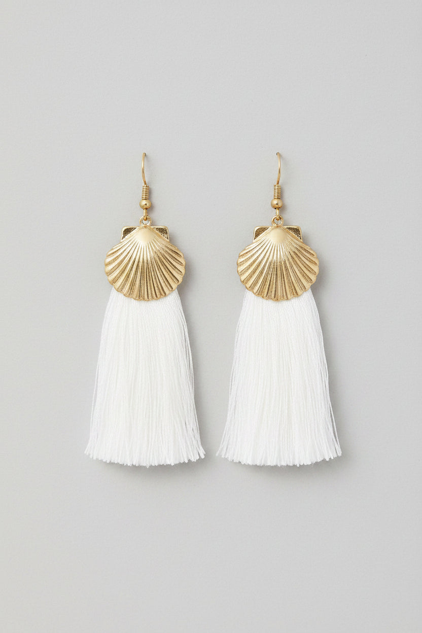 Shop Suzywan DELUXE Suzywan DELUXE Sea Shells Tassel Mermaid Earrings Earrings for women – premium loungewear and festival fashion at Spoiled Brat