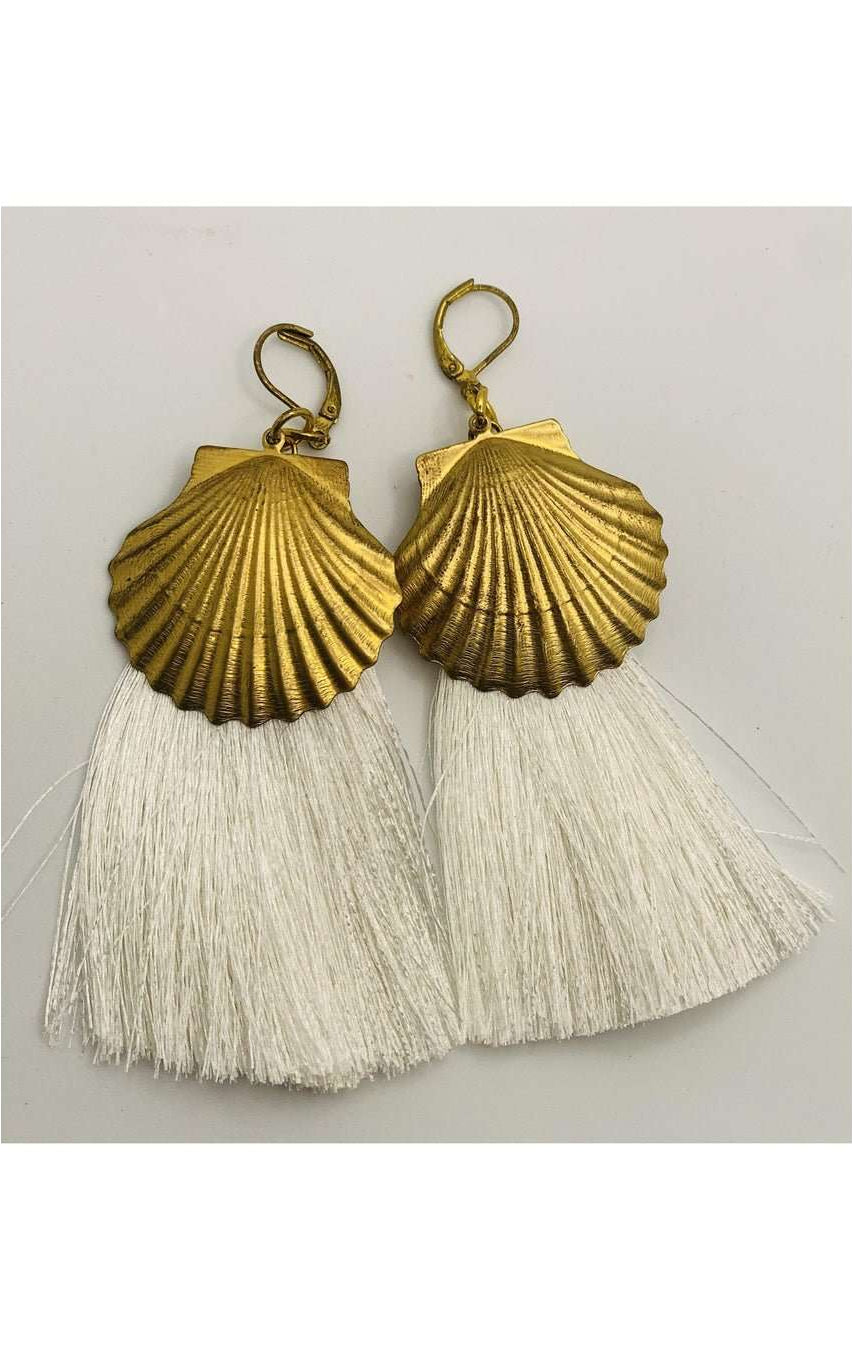 Shop Suzywan DELUXE Suzywan DELUXE Sea Shells Tassel Mermaid Earrings Earrings for women – premium loungewear and festival fashion at Spoiled Brat