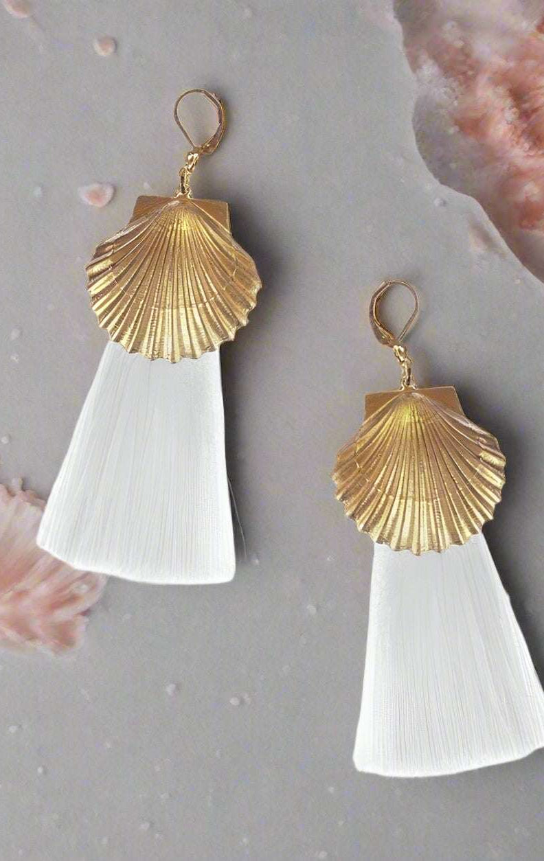 Shop Suzywan DELUXE Suzywan DELUXE Sea Shells Tassel Mermaid Earrings Earrings for women – premium loungewear and festival fashion at Spoiled Brat