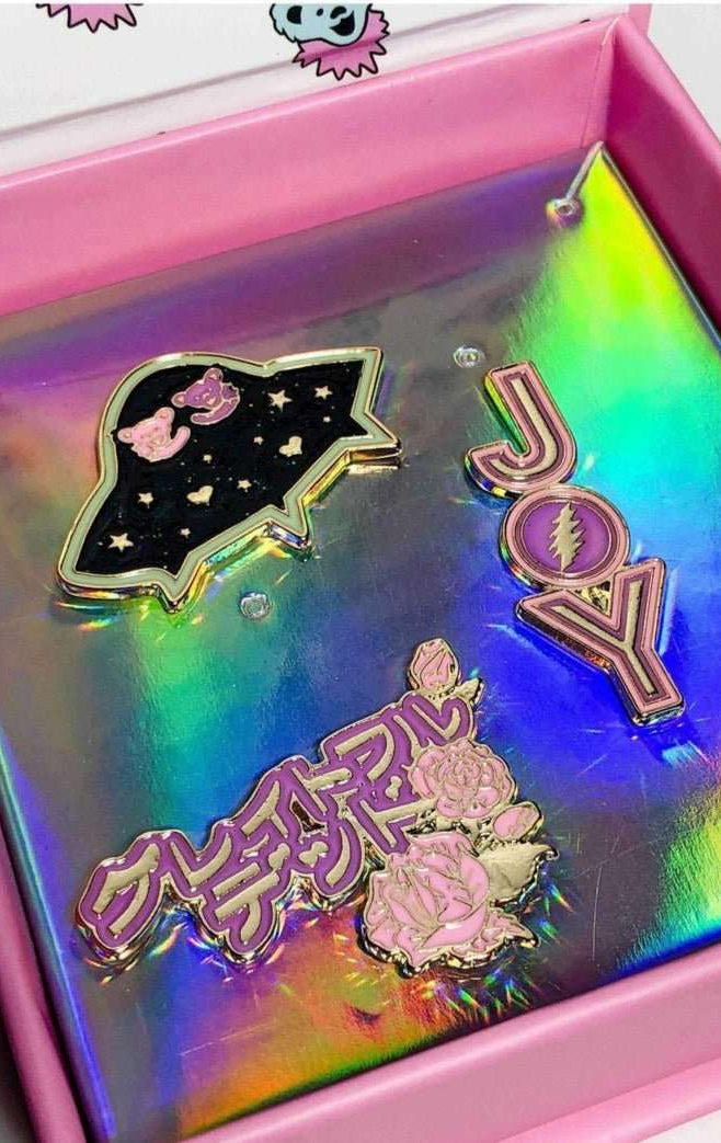 Shop Trixy Starr Trixy Starr x Grateful Dead Pin Set Pin for women – premium loungewear and festival fashion at Spoiled Brat