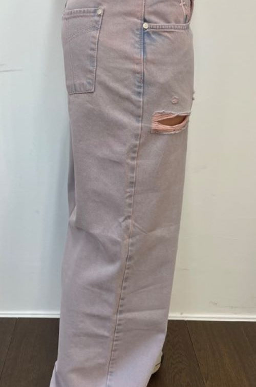 The Ragged Priest Pink Wash Distressed Release Jeans Boyfriend Jeans by The Ragged Priest as seen on celebrities