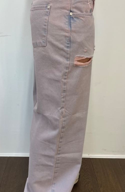 The Ragged Priest Pink Wash Distressed Release Jeans Boyfriend Jeans by The Ragged Priest as seen on celebrities