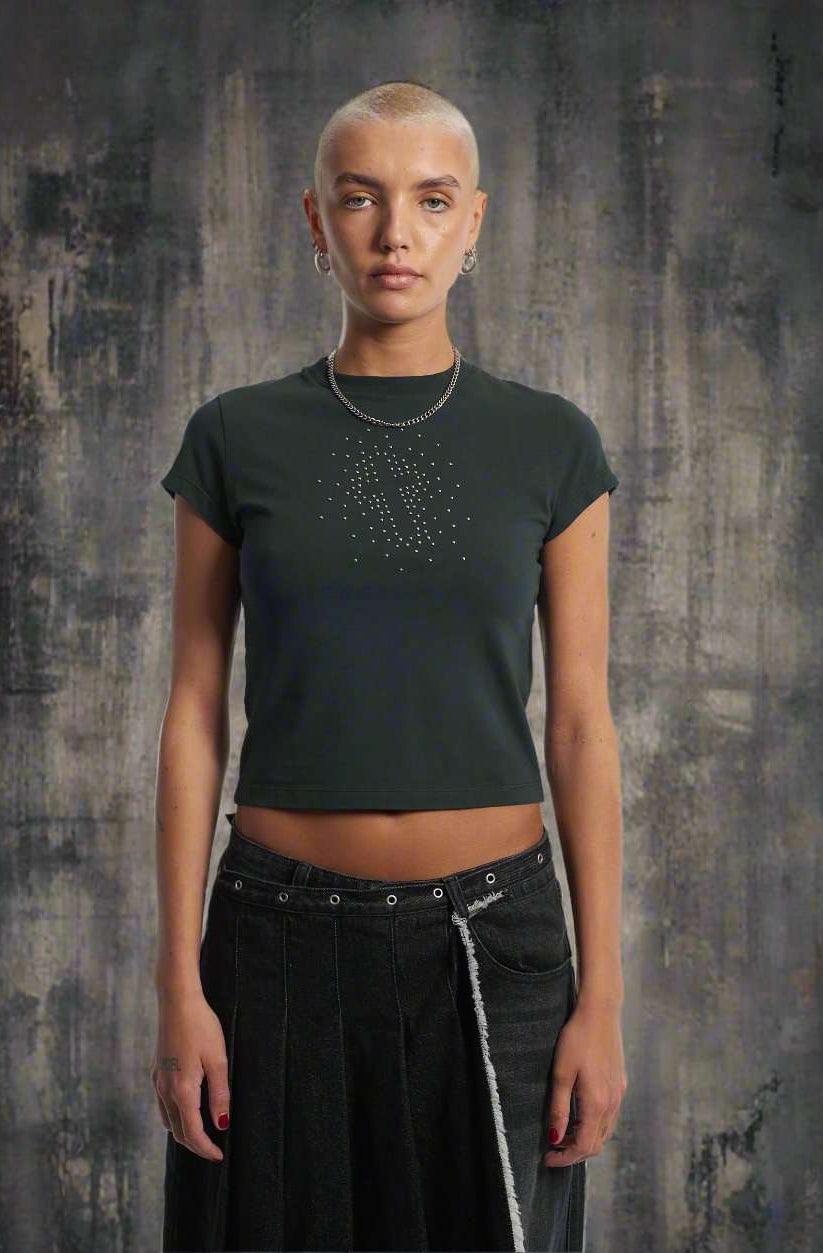 The Ragged Priest Cross My Heart Baby Tee Top by The Ragged Priest as seen on celebrities