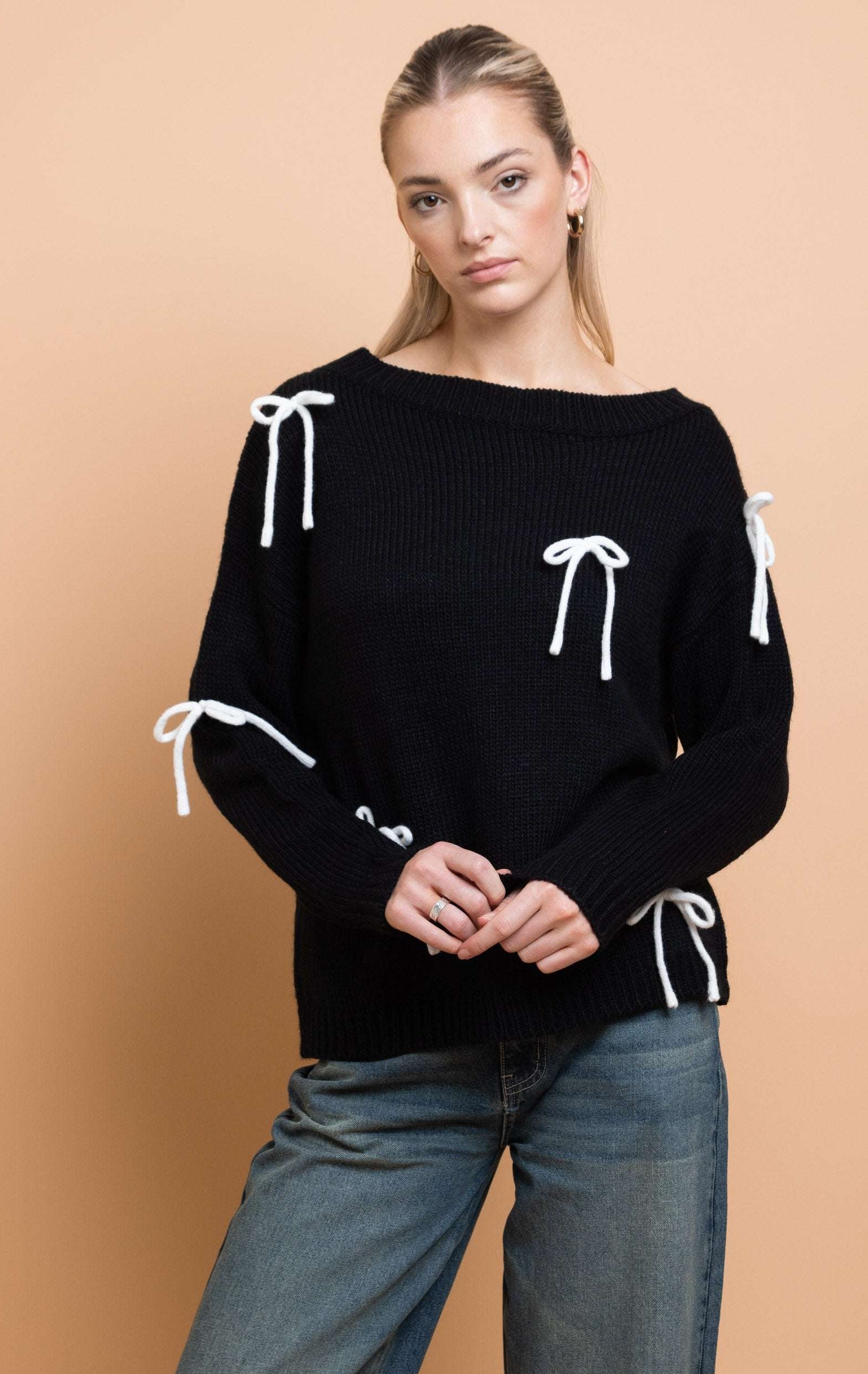 Daisy Street Bow Detail Jumper Jumper by Daisy Street as seen on celebrities